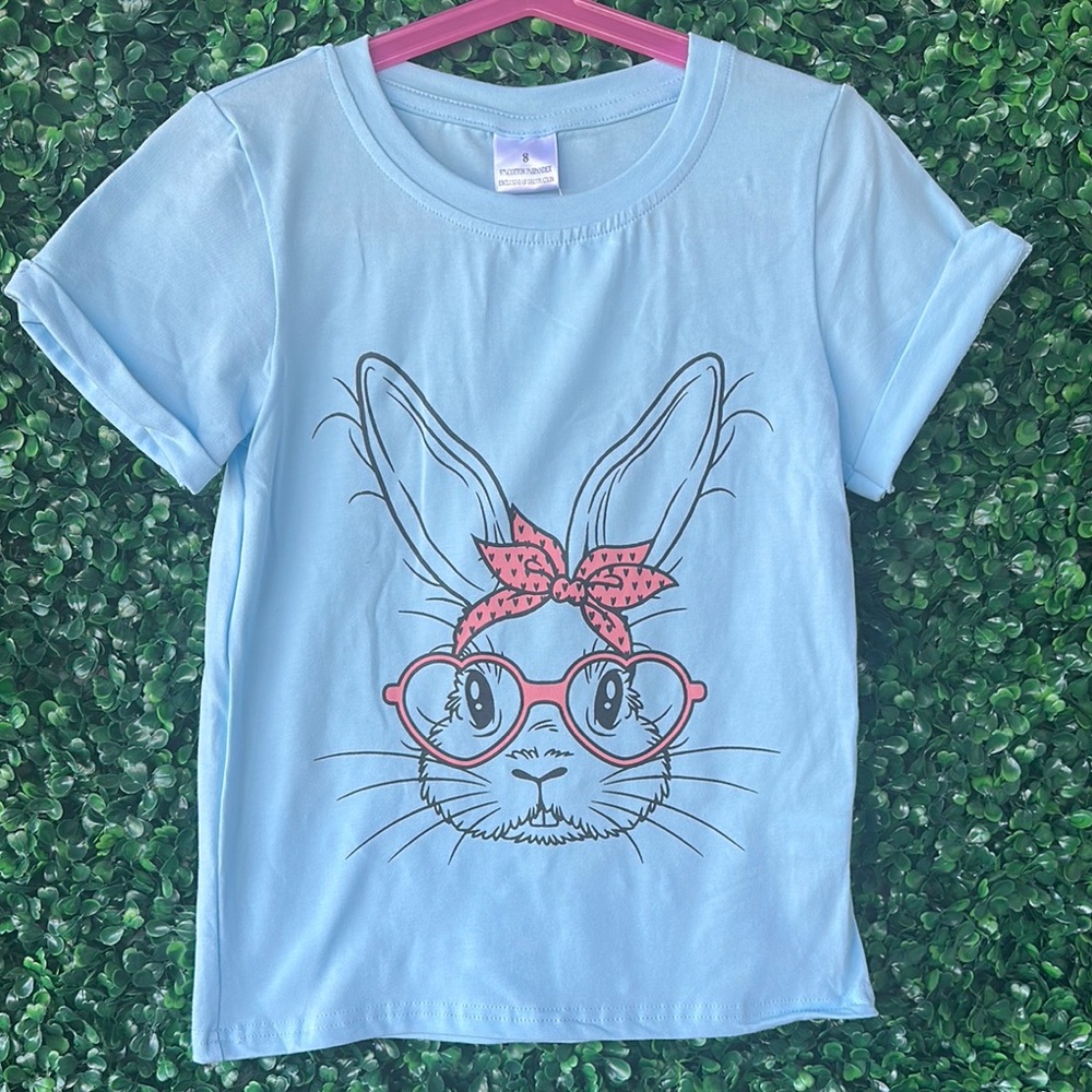 Blue Bunny Graphic Kids T-Shirt
